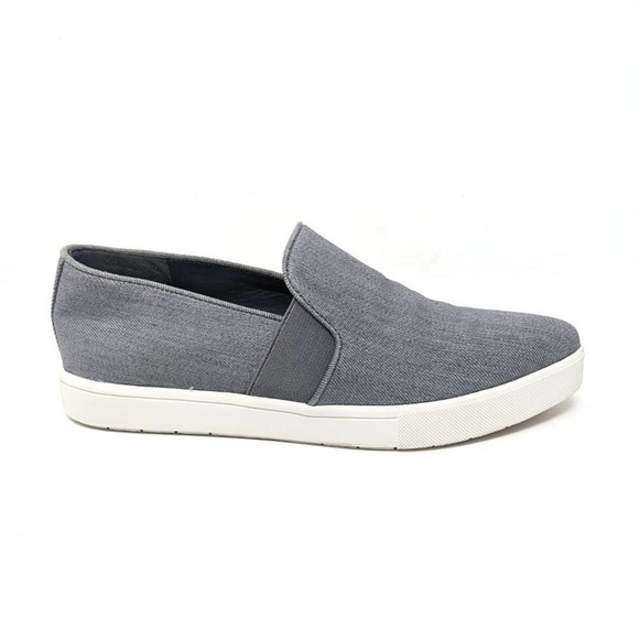 Vince Womens 6 Pierce Pointed Toe Denim Slip On Gray Casual Sneakers Shoes 36 - Picture 4 of 9